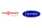 This image shows the logos of Viessmann and Carrier Global Corporation.